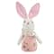 11&#x22; Pink Spring Floral Easter Bunny Figure